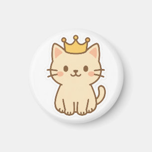 Majestic Cudly Cat mit einer Krone Magnet