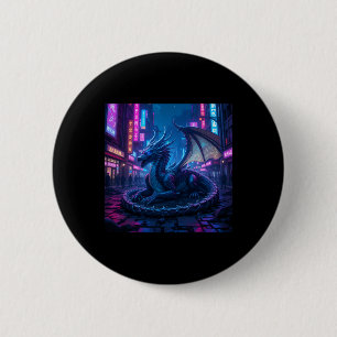 Majestic Cyberpunk Dragon in Neon City Sti Button