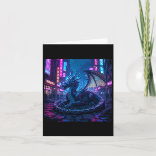 Majestic Cyberpunk Dragon in Neon City Sti Karte