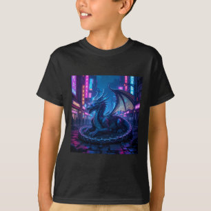 Majestic Cyberpunk Dragon in Neon City Sti T-Shirt