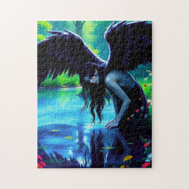 Majestic Dark Fairy Leaning by Reflektion Puzzle (Vertikal)