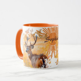 Majestic Deer in a Field of Wildflowers Tasse