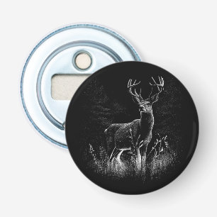 Majestic Deer in der Wildnis - Black&White Art Flaschenöffner