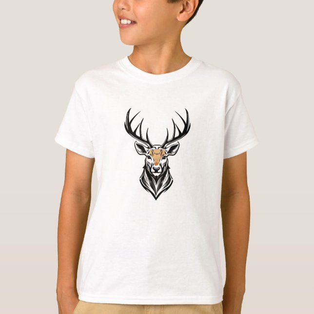 Majestic Deer: Natur Inspiriert T - Shirt (Vorderseite)