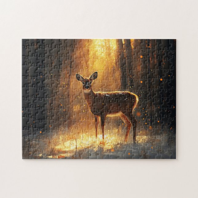 Majestic Dei im Winterwald Puzzle (Horizontal)