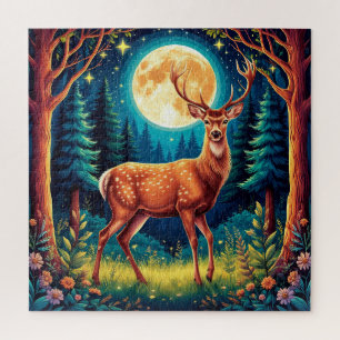 Majestic Dei in einem üppigen Wald Puzzle