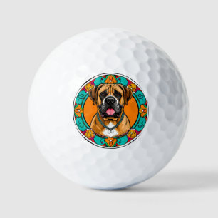 Majestic Dog Portrait in lebendiger, floraler Mand Golfball