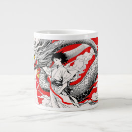 Majestic Dragon and Warrior Tasse