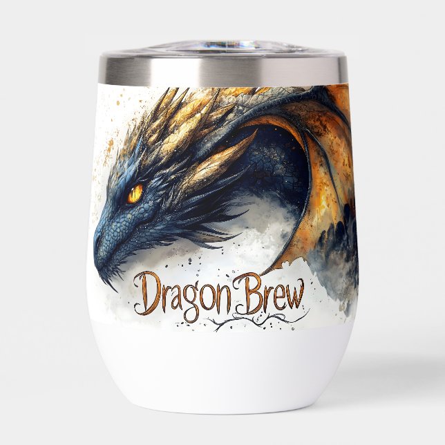 Majestic Dragon Head Wasserfarbe Illustration (Vorderseite)