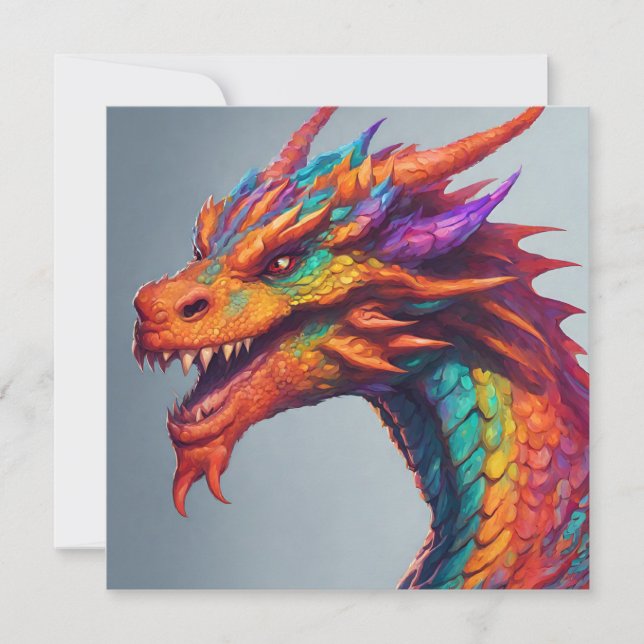 Majestic Dragon Portrait Einladung (Vorderseite)