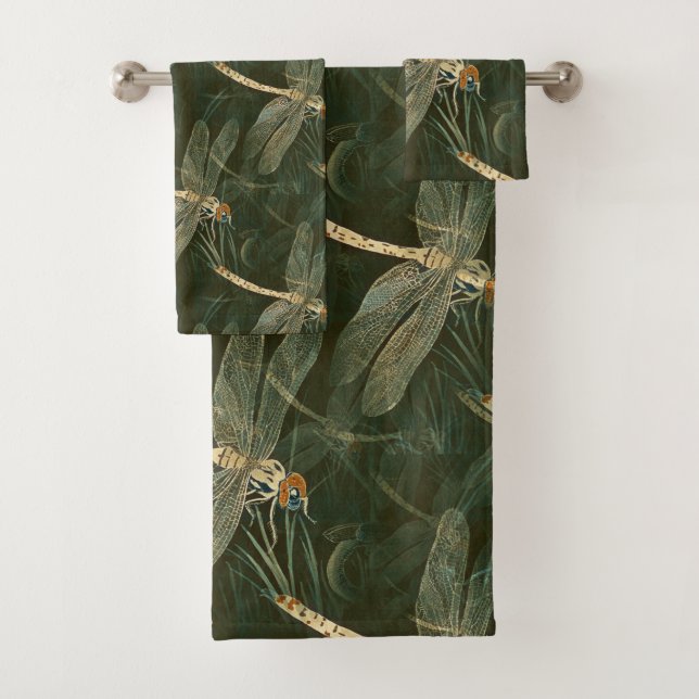 Majestic Dragonfly Pattern  Badhandtuch Set (Insitu)