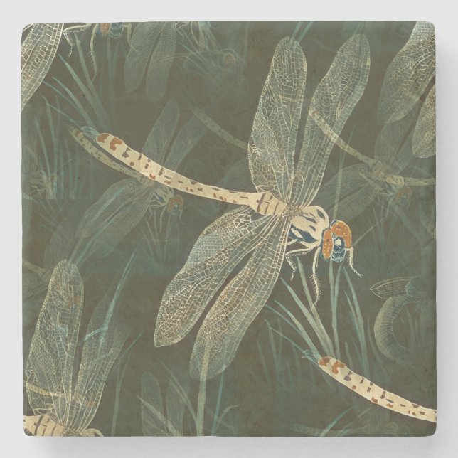 Majestic Dragonfly Pattern Steinuntersetzer (Vorderseite)