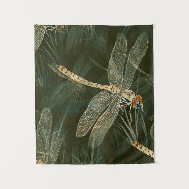 Majestic Dragonfly Pattern  Wandteppich (Vorderseite)