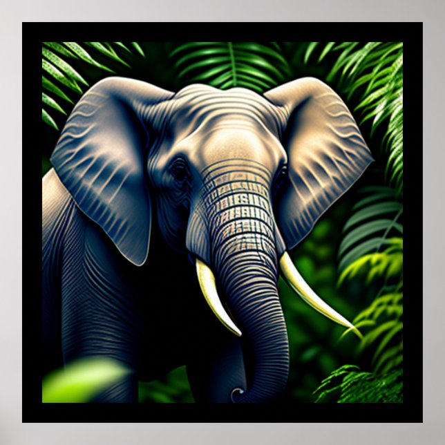 Majestic Dschungel Elephant - frei und frei Poster (Vorne)