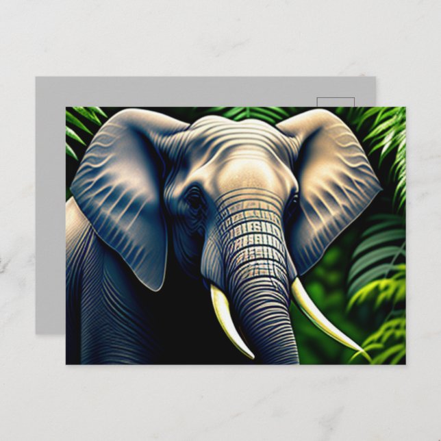 Majestic Dschungel Elephant - frei und frei Postkarte (Vorne/Hinten)