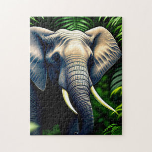 Majestic Dschungel Elephant - frei und frei Puzzle