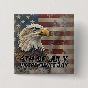 Majestic Eagle & Flag - Geist der Freiheit Button