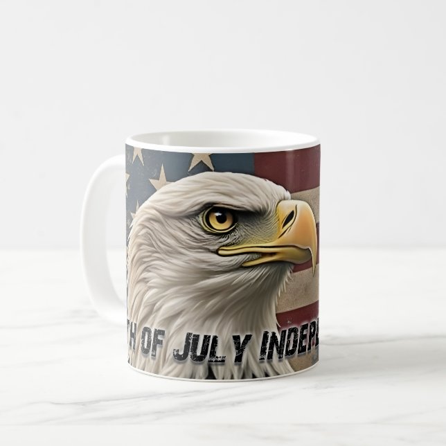 Majestic Eagle & Flag - Geist der Freiheit Kaffeetasse (Vorderseite Links)
