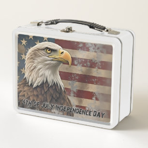 Majestic Eagle & Flag - Geist der Freiheit Metall Brotdose