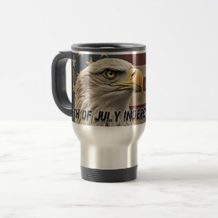 Majestic Eagle & Flag - Geist der Freiheit Reisebecher