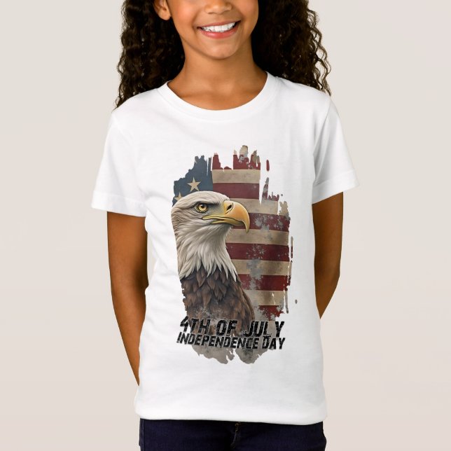 Majestic Eagle & Flag - Geist der Freiheit T-Shirt (Vorderseite)