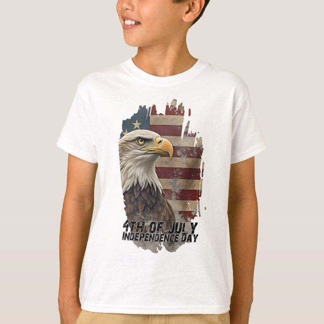 Majestic Eagle & Flag - Geist der Freiheit T-Shirt (Vorderseite)