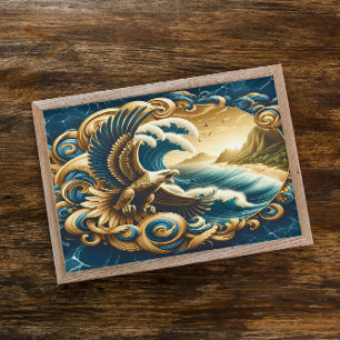 Majestic Eagle fliegt über Wasser Poster