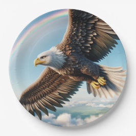 Majestic Eagle Flight Sky Paper Plate Pappteller
