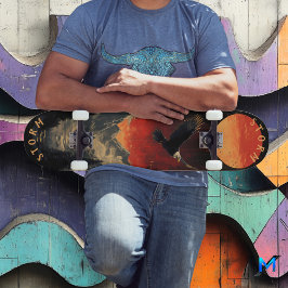 Majestic Eagle in Fiery Sunset, Retro Vintag Skateboard