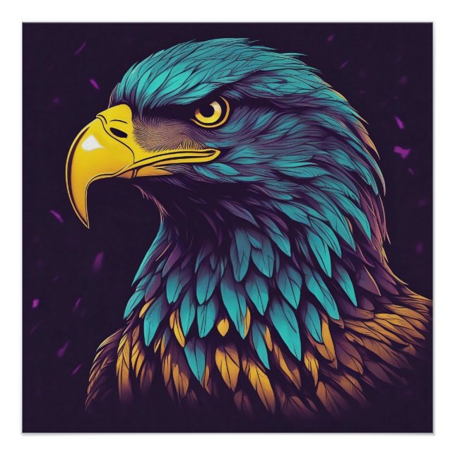 Majestic Eagle in lebhaften Farben Poster (Vorderseite)