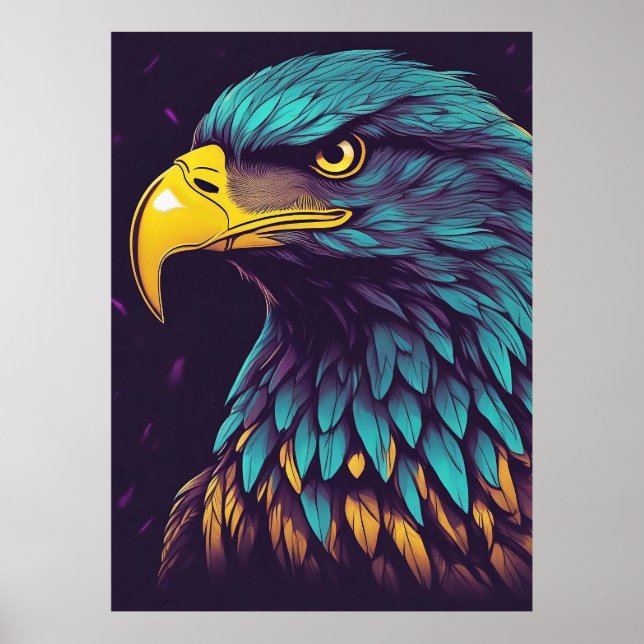 Majestic Eagle in lebhaften Farben Poster (Vorne)
