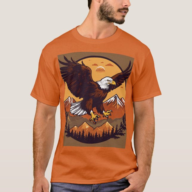 "Majestic Eagle: Intricate Scales and Flames Desig T-Shirt (Vorderseite)