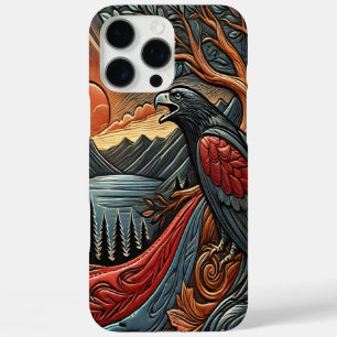 Majestic Eagle Leather Artwork iPhone 16 Pro Max Hülle