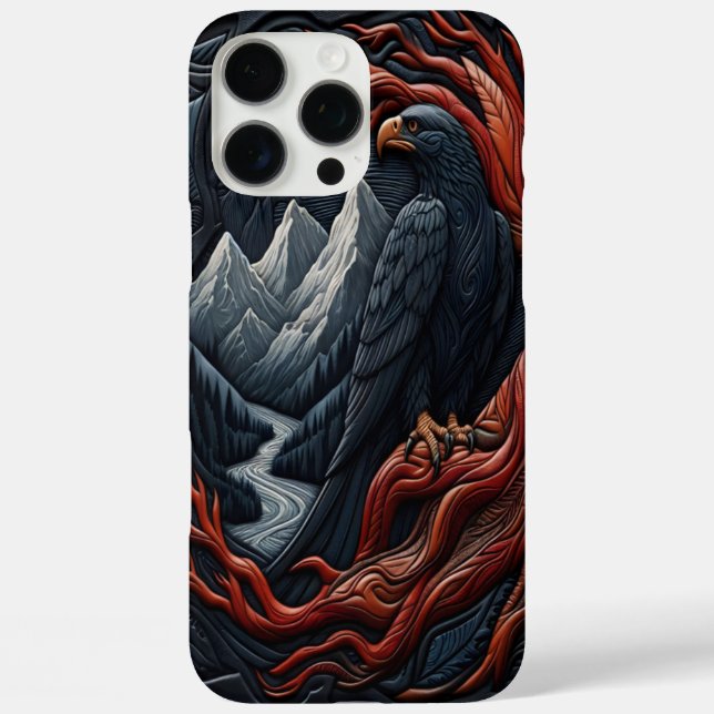 Majestic Eagle Leather-Look Szene Case-Mate iPhone Hülle (Rückseite)