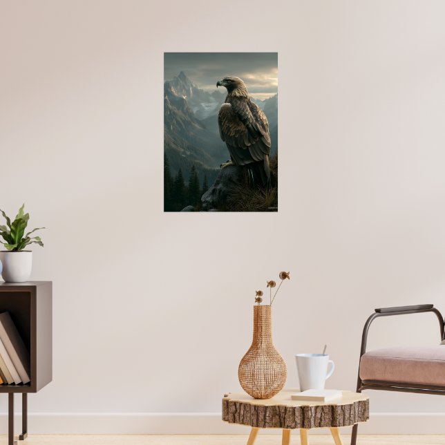 Majestic Eagle mit Blick auf die Berggipfel Poster (Wohnzimmer 3)