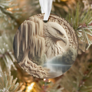 Majestic Eagle mit Blick auf Serene Lake Ornament