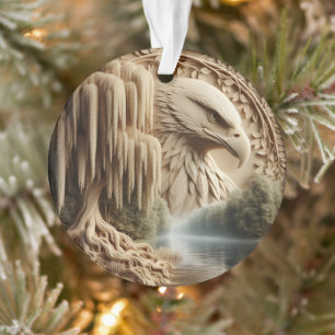Majestic Eagle mit Blick auf Serene Lake Ornament