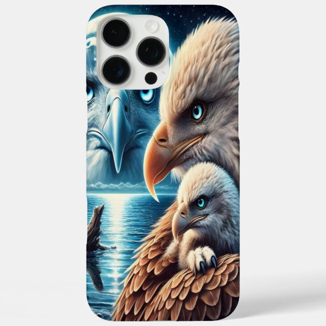 Majestic Eagle Over Luminean Moon Case-Mate iPhone Hülle (Rückseite)