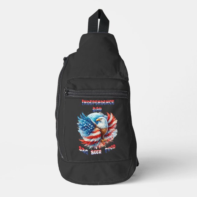 Majestic Eagle Patriotic Priotic Independence Day Crossbody Bag (Vorderseite)
