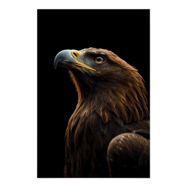 Majestic Eagle Portrait, Strength Royal Confidence Poster (Vorderseite)