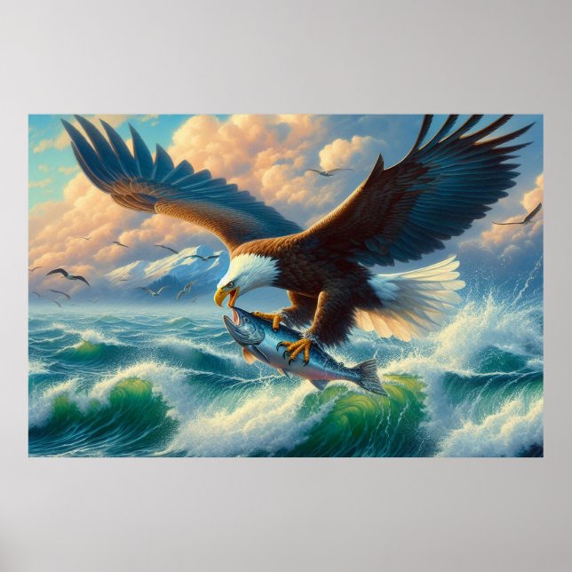 Majestic Eagle schlängelt sich 20x16 hinunter zum  Poster (Vorne)