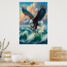 Majestic Eagle schlängelt sich hinunter zum Fang Poster