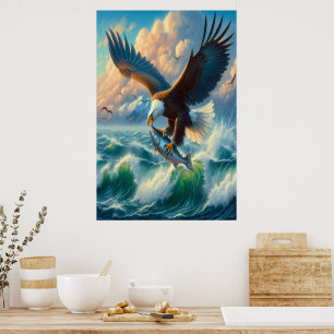 Majestic Eagle schlängelt sich hinunter zum Fang Poster