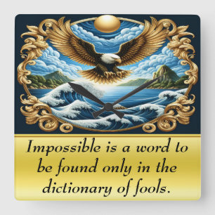 Majestic Eagle steil gracevoll Quadratische Wanduhr