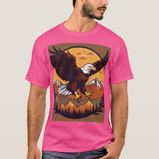 Majestic Eagle Sunset Flight T-Shirt (Vorderseite)