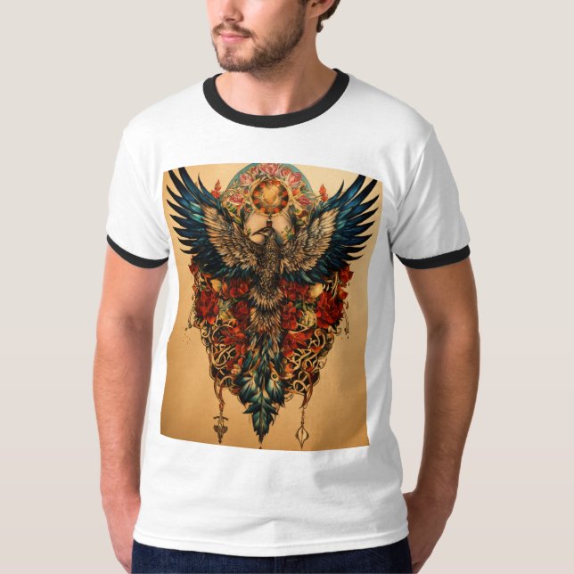 Majestic Eagle Tattoo Design T - Shirt (Vorderseite)