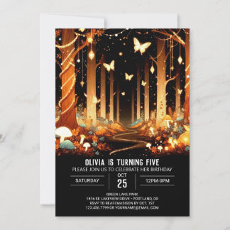 Majestic Editable Woodland Digital Geburtstag Einladung