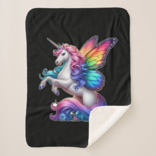 Majestic Einhorn mit Regenbogenflügel Sherpadecke