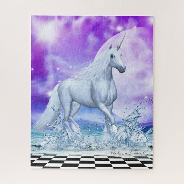 Majestic Einicorn tanzen im Wasser Puzzle (Vertikal)