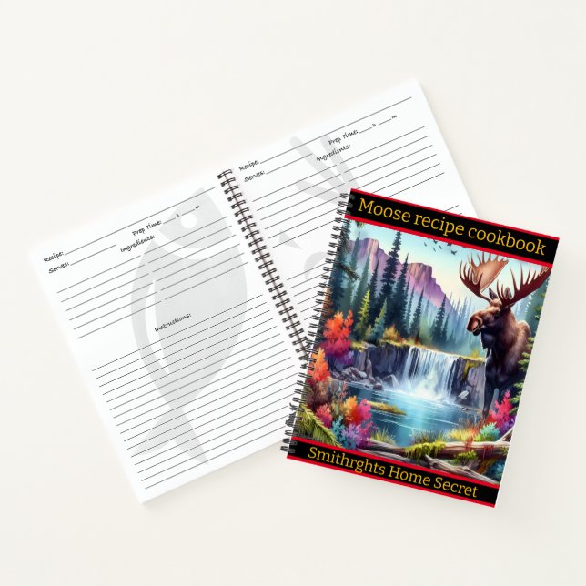 Majestic Elch in der Nähe eines ruhigen Wasserfall Notizbuch (Innenseite)